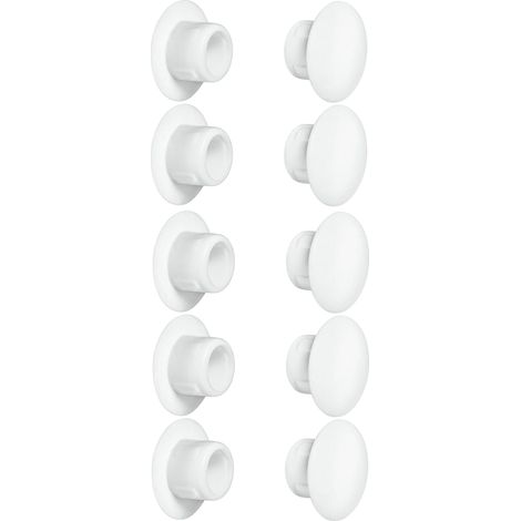 cyclingcolors 10x tappo chiusura plastica nero bianco grigio marrone mobili inserto cappuccio copriforo fori (Ø8mm/bianco RAL 9010) (1/2)