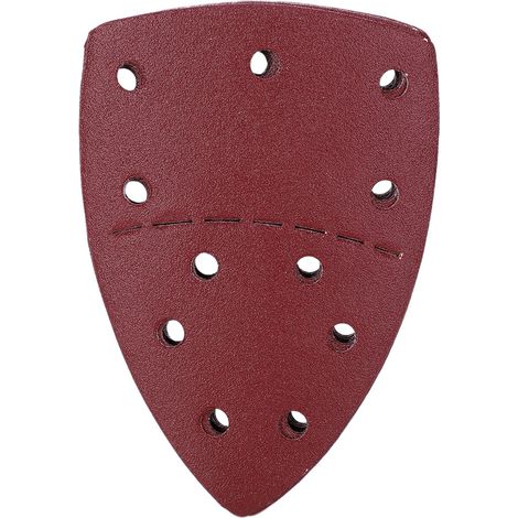 Ortviai Papier abrasif triangulaire pour ponceuse manuelle – 60 feuilles 140 x 140 x 100 mm, 11 trous, grain 120 (1/5)