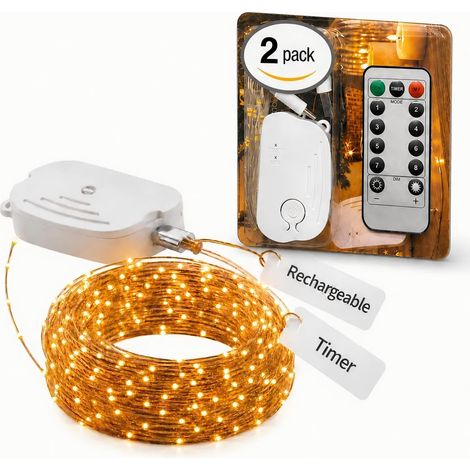 Guirlande lumineuse rechargeable, 5 m, 50 LED pour Noël (1/5)