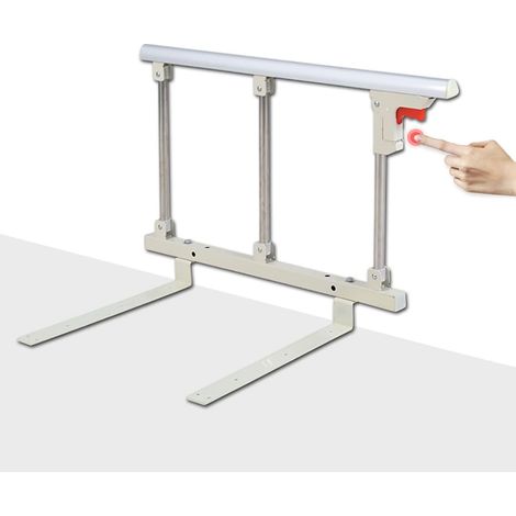 Barrière de lit, Pliable Barrière de Sécurité lit pour Personnes Âgées, Adultes Poignée D'aide, Garde-Corps de lit pour Chambre, Hospitaliers, Facile à Poser, 70x40cm (Couleur : Silver) (1/5)