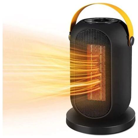 Mini Radiateur Soufflant 1200W, 6 Modes, PTC Radiateur Soufflant Céramique, Chauffage Electrique, 90°Oscillation Thermostat Ajustable Pour Salle De Bain, Bureau, Salon NPTERBL (1/5)