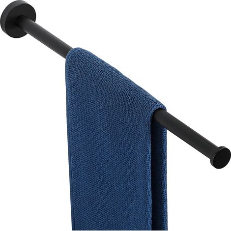 Porte Serviette Mural pour Salle de Bain, Support Serviette Montage par Vis en en SUS304 Acier Inoxydable, Barre Simple Design Minimaliste pour Toilette Cuisine Lavabo WC, 40CM Noir Mat (1/5)