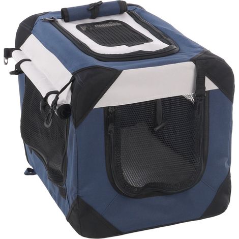 Cage de transport XS Geronimo Bleu 35 x 49.5 x H 35 cm pour chien max 7 kg - Flamingo (1/5)