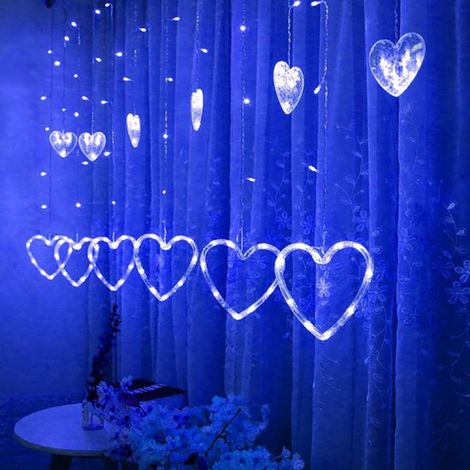 Herzförmiger Lichtvorhang – 2,5 Meter – Blau (1/4)