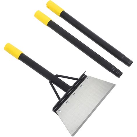 Garden Flat Shovel Heavy Duty with Adjustable Long Handle Carbon Steel Blade for Ice Removal Weeding Lawn Edging and Outdoor Cleaning (1/5)