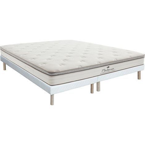Set 180 x 200 cm rete imbottita + materasso a molle insacchettate 7 zone con accoglienza TPE spessore 28cm - ONEBIA di PALACIO (1/5)