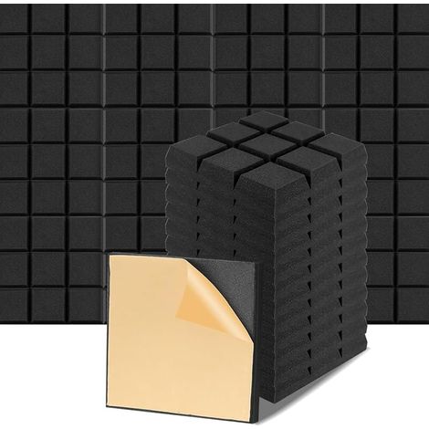 Lot de 12 Panneaux de Mousse Acoustique Autocollants, Panneau Acoustique 30x30x5 cm, Mousse Phonique Anti Bruit, Ignifuges, Traitement Acoustique Utilisé à la Maison et au Bureau (1/5)