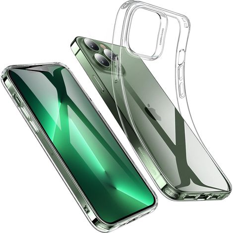 CUSTODIA PER APPLE IPHONE 13 PRO MAX IN SILICONE TRASPARENTE ALTA A2484 (1/5)