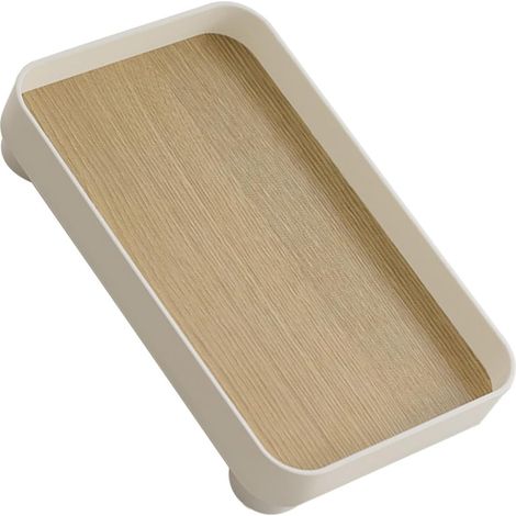 Plateau de Rangement en Bois Abs Multifonctionnel pour Salle de Bain et Maison, Grosse Capacité, Design Simple et Pratique pour Organiser Parfums et Accessoires'-'- (1/5)