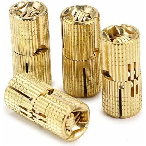 Lot de 4 charnières invisibles en laiton, 16 mm, charnières invisibles pour meubles, angle d'ouverture de 180° (1/5)