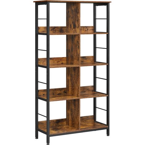 Libreria Industrial Loft in Legno Rovere Rustico e Metallo (1/5)