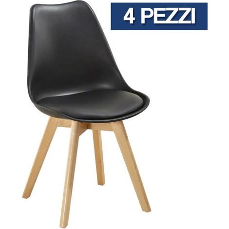 SET 4 SEDIE IN POLIPROPILENE DA INTERNO ESTERNO SEDIA DA PRANZO 37935/4 (1/5)
