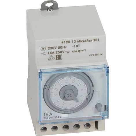 Interruptor temporizador diario analógico QT31 412813 aplicable para instalación