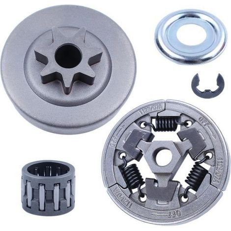 Tambour d'embrayage Kit Pièces de rechange avec Roulement à aiguilles Rondelle d'embrayage E-clip pour Stihl MS391 MS311 (1/4)
