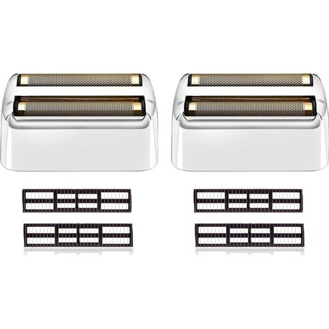 Lot de 2 pièces de rechange compatibles avec les rasoirs à membrane BaByliss FXFS2G/FXFS2, tête de rasage compatible avec les rasoirs BaByliss Pro, argent (1/4)
