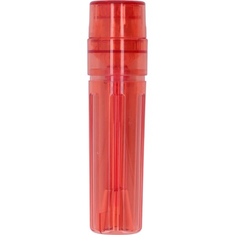 Broyeur à herbes transparent portable, lavable, avec cône détachable et chargeur transparent, rouge. (1/5)