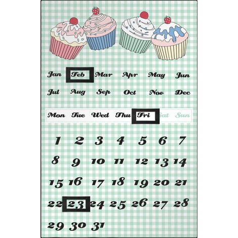 Premier Housewares Green Cupcake Magnetic Calendar