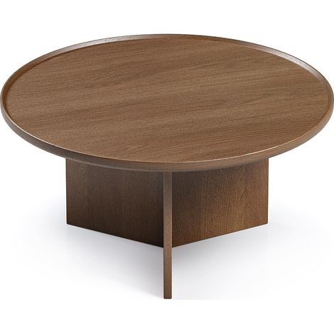 Table Basse Ronde "Cala" 83cm Noyer (1/5)