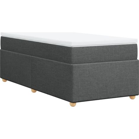 Maison Exclusive - Cama box spring con colchón tela gris oscuro 9 (1/5)