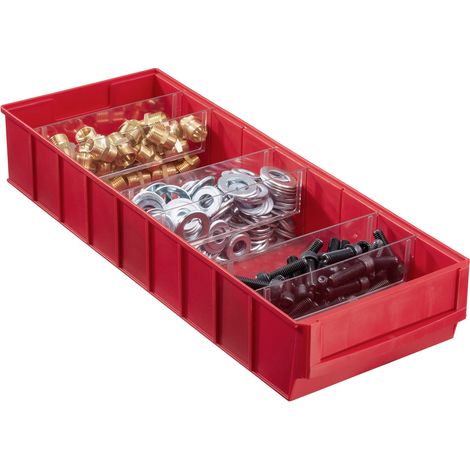 Allit 456571 Sichtlagerkasten (L x B x H) 500 x 185 x 81 mm Rot 1 St.