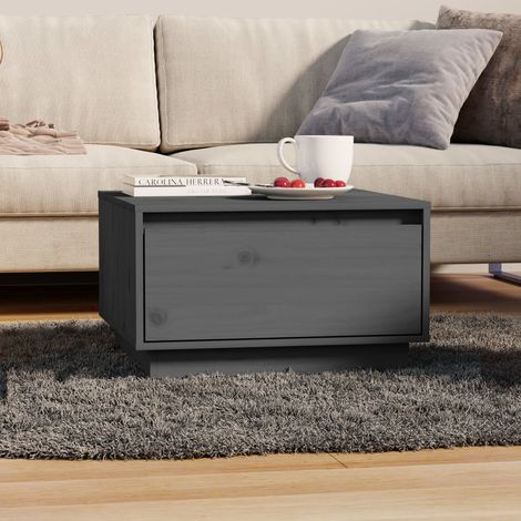 Coffee Table Grey 55x56x32 cm Solid Wood Pine vidaXL (1/5)
