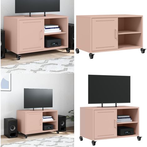 Mueble de TV acero rosa 68x39x43,5 cm - Acero rosa - Mueble de sala