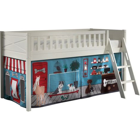 Lit Enfant Tente "Scott Pet Shop" 90x200cm Blanc (1/5)
