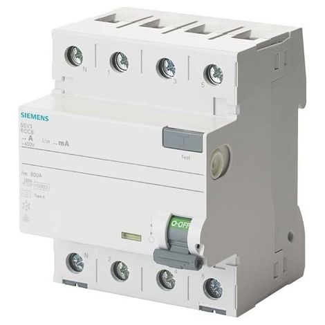 SIEMENS INDUS. SECTOR INTERRUPTEUR FI DE PROTECTION 5SV3346-6 KL 63 A, 3 + N, 30 MA, 400 V SENTRON DISJONCTEUR DIFFÉRENTIEL 4001