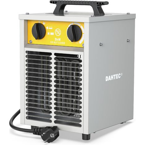 Chauffage Électrique Industriel 3000W - Robuste, Caisse Acier, Soufflant Portable pour Chantier, Garage - DAHTEC