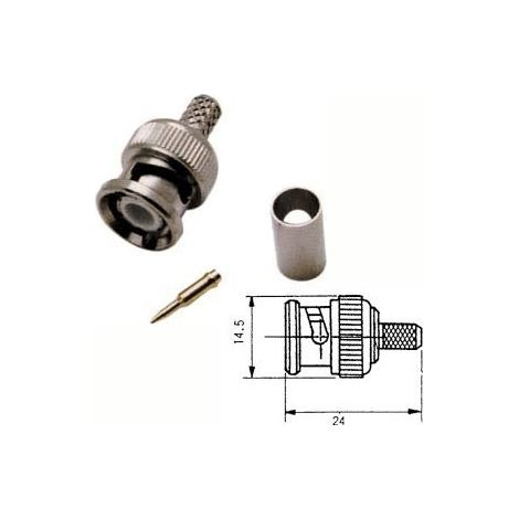 Rg59 Connecteur Bnc mâle à sertir avec manchon 19.200/59 5001-bnc-005