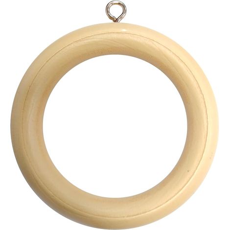 10 anneaux bois BH05954/BH05956 – diamètre intérieur 45 mm, extérieur 64 mm, marron foncé/blanc (1/4)