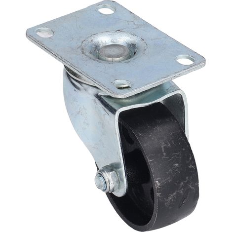 Roulette pivotante de 7,6 cm (3 po) en fonte, plateau rotatif à double roulement, roue de remplacement universelle pour chariot (1/5)
