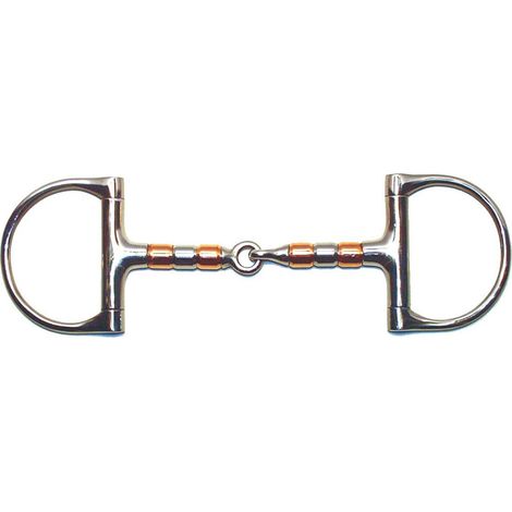 Filetto a D snodato con tubetti in rame e acciaio inox pieno 13,5 cm