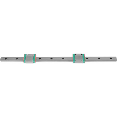 rail de guidage linéaire miniature de haute précision en acier de 400 mm/15,7 pouces avec 2 blocs (1/5)