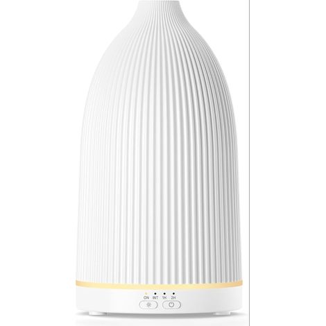 Diffuseur Huiles Essentielles Diffuseur Parfum Électrique 8 LED Humidificateur d’Air Chambre Ultrasonique sans BPA pour la Maison et Le Bureau Blanc (1/5)