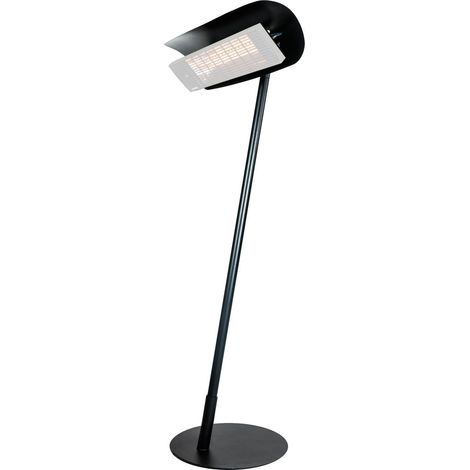 Heatscope Free Ständer für Heizstrahler Vision 2200 W schwarz/weiß/Holzoptik weiß/Verbindungsholm in Teakholz-Optik