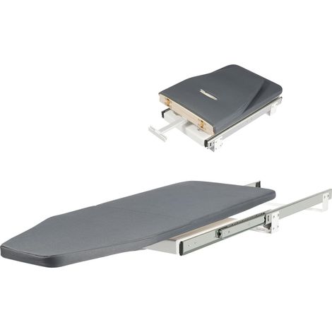 HAUTOUR Planche à repasser extensible - Gris - Rotation 180° - Pliable - Armoire - 80 x 29.5 x 12 cm - Planche à repasser pliable pour cuisine, chambre à coucher (1/5)