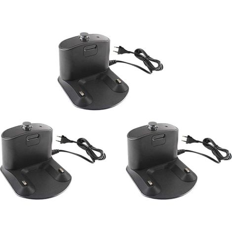 Lot de 3 bases de chargement pour aspirateur robot iRobot Roomba séries 500/600/700/800/900 accessoires inclus : station de charge avec prise européenne. (1/5)