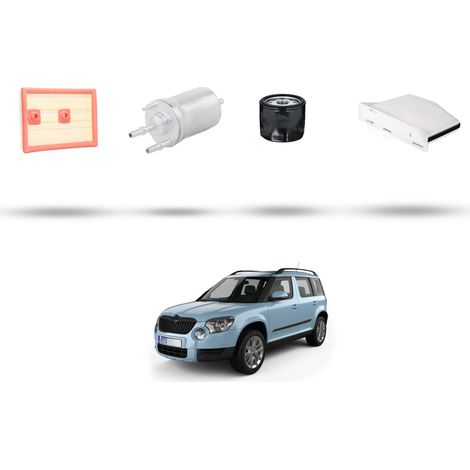 Kit tagliando 4 filtri compatibile con Skoda YETI (5L) 1.2 TSI 81kw Dal 2014 (1/5)