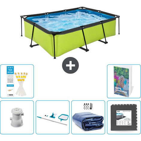 Exit Pool Rechteckig - 220x150x65 cm - 7-teilig S217