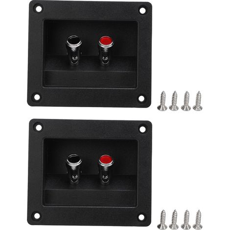 Morsettiera per cassa acustica, 2 pezzi, coppa per subwoofer, prese a molla, piastre di fissaggio a doppio collegamento per auto, camper, barca.