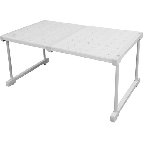 Étagère extensible sans perçage pour placard, organisateur ajustable 42x32cm, longueur 47-68cm, gain de place, étagère de tension (1/5)