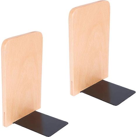 Serre-livres de table décoratifs en bois Ounona, couleurs assorties, style moderne, compatibles avec les livres (lot de 2). (1/5)