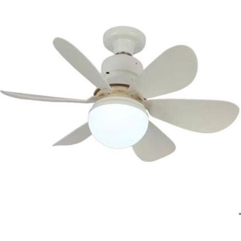 BelleRise – E27 LED-Deckenventilator – Fernbedienung, leise, dimmbar – für Küche und Schlafzimmer – 42/52 cm, Weiß (1/5)