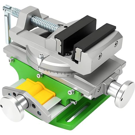 Vise à glissière croisée, alliage d'aluminium durable, mécanisme de perçage réglable, vert (1/2)