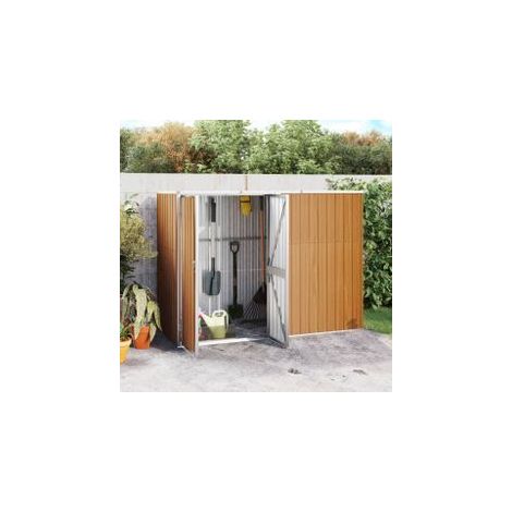 Abri à outils de jardin marron 225x89x161 acier galvanisé (1/5)