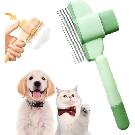 Cepillo Activ Pet Brush - Cepillo atrapapelos, antipelo para gatos y perros, elimina hasta el 95 % del pelo muerto, cuidado suave y eficaz para todo tipo de pelaje, verde
