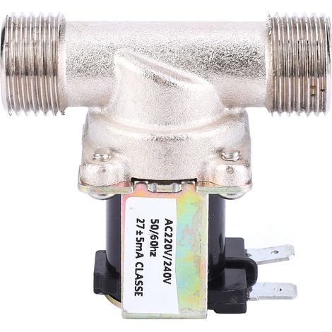 Soupape électromagnétique laiton NC G1/2 220-240V AC, normalement fermée pour arrivée d'eau (1/5)