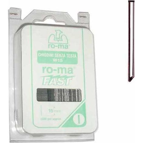 Agrafes et clous pour agrafeuses - L 15 mm. 15 clous sans tête blister de 2 000 pièces