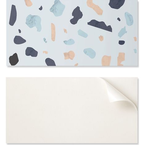 Panel autoadhesivo de PVC para comedor con gr谩ficos de 100 x 50 cm con estampado abstracto de piedra.